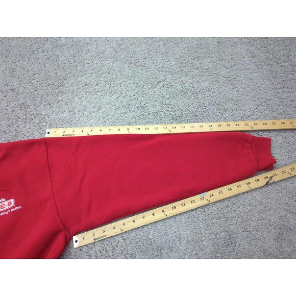 My HEB Here Everything's Better Pullover Mens M Jerzees NuBlend Employee Red - Picture 5 of 7